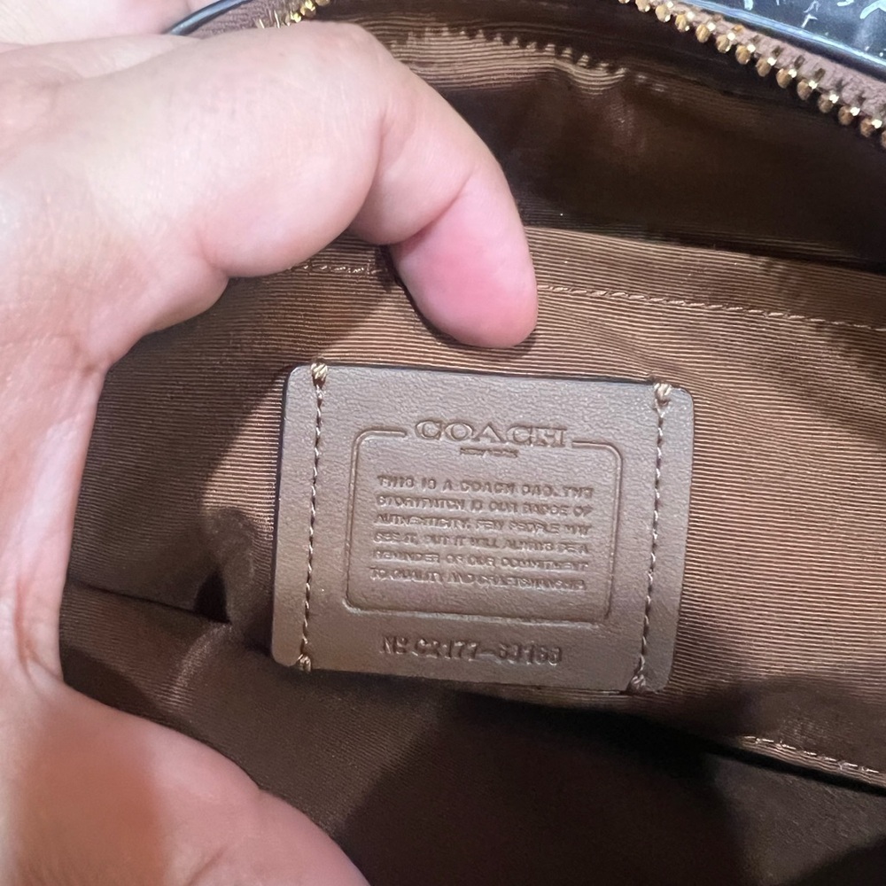 Coach Signature Tan and Brown Crossbody Bag - Picture 3 of 5